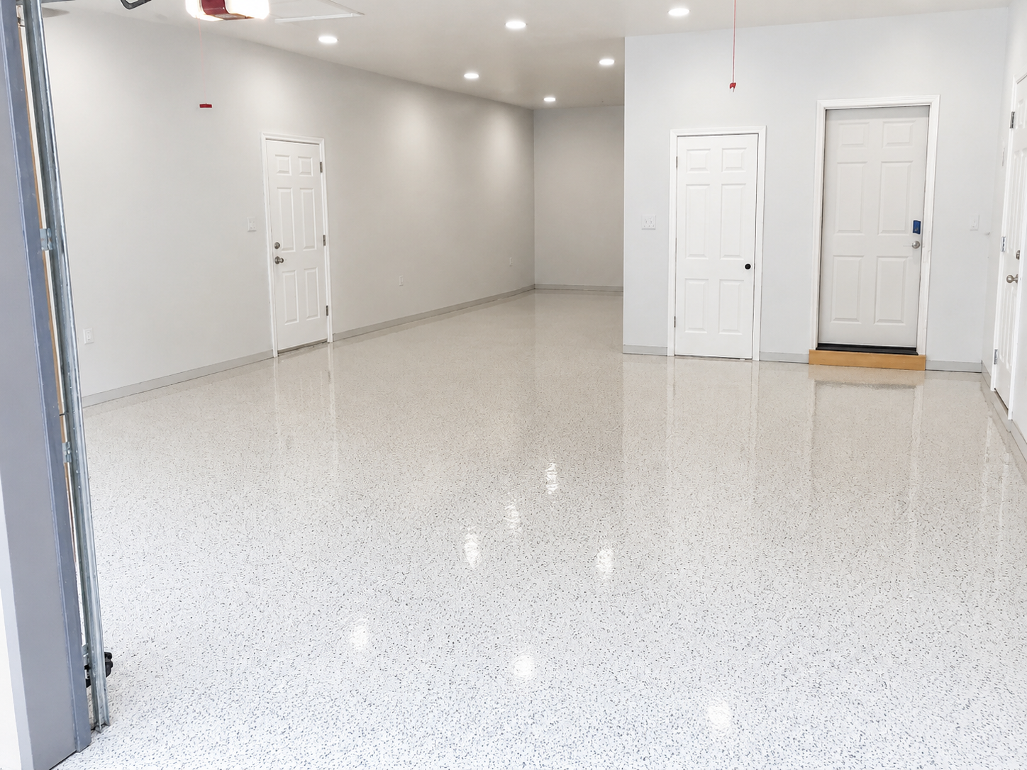 Chipped epoxy garage floor, Austin TX