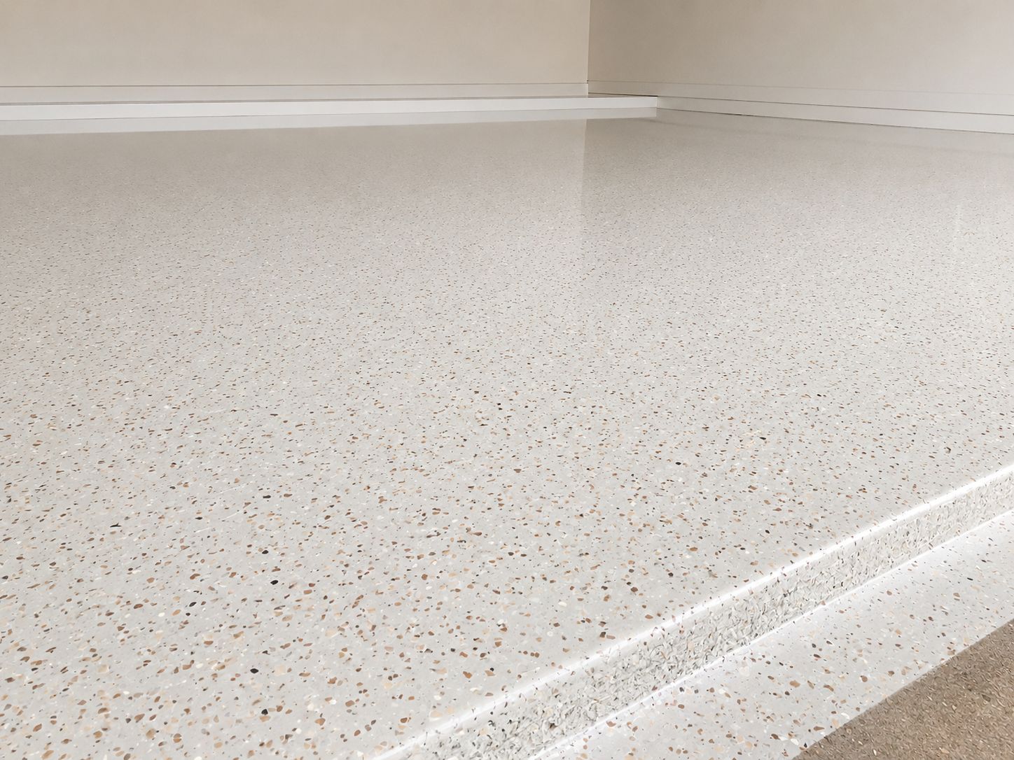 Chipped epoxy garage floor, Austin TX