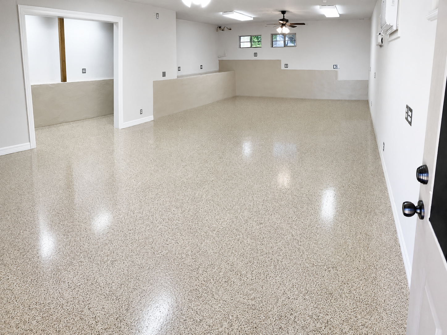 Chipped epoxy garage floor, Austin TX
