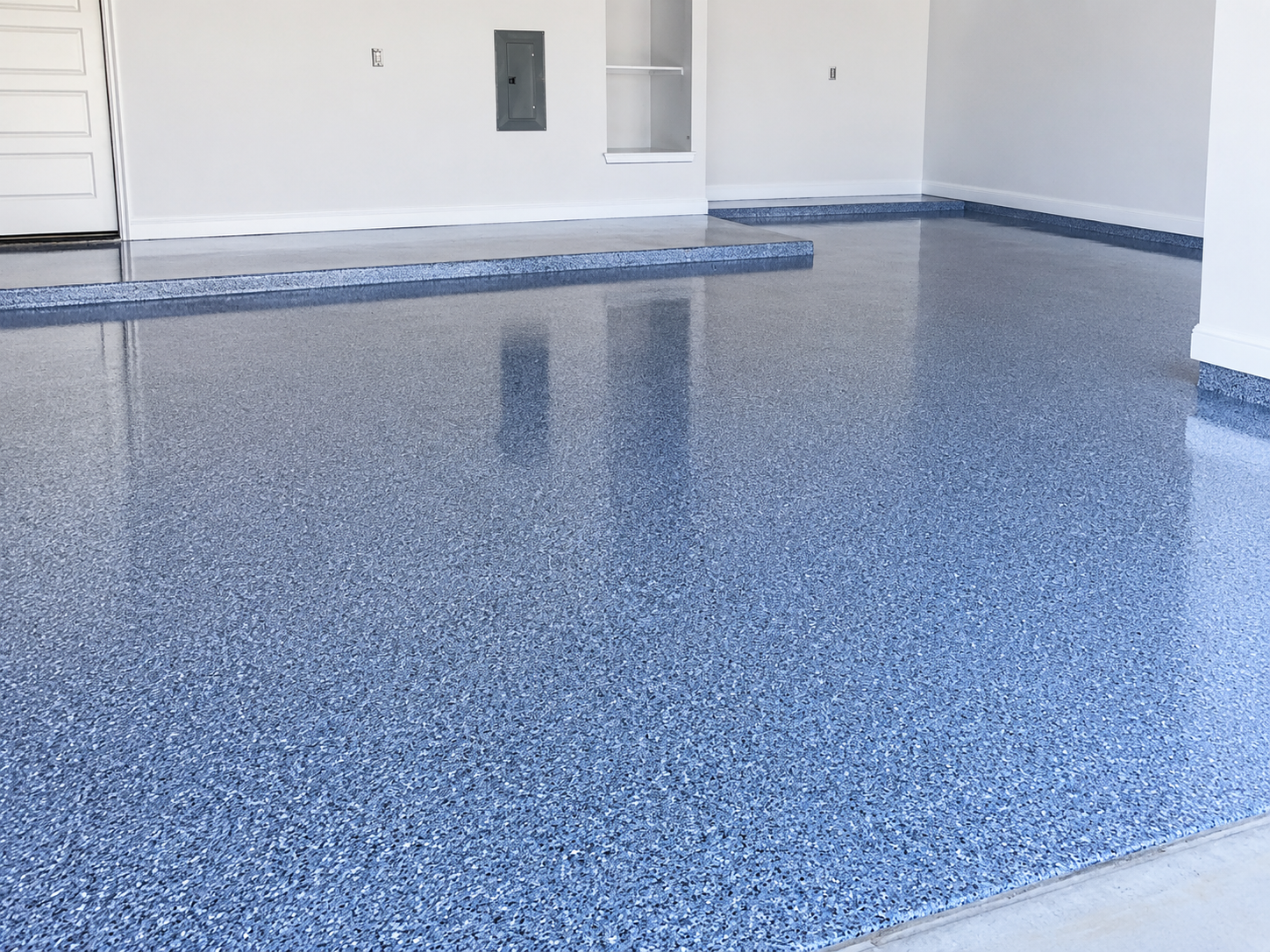 Chipped epoxy garage floor, Austin TX