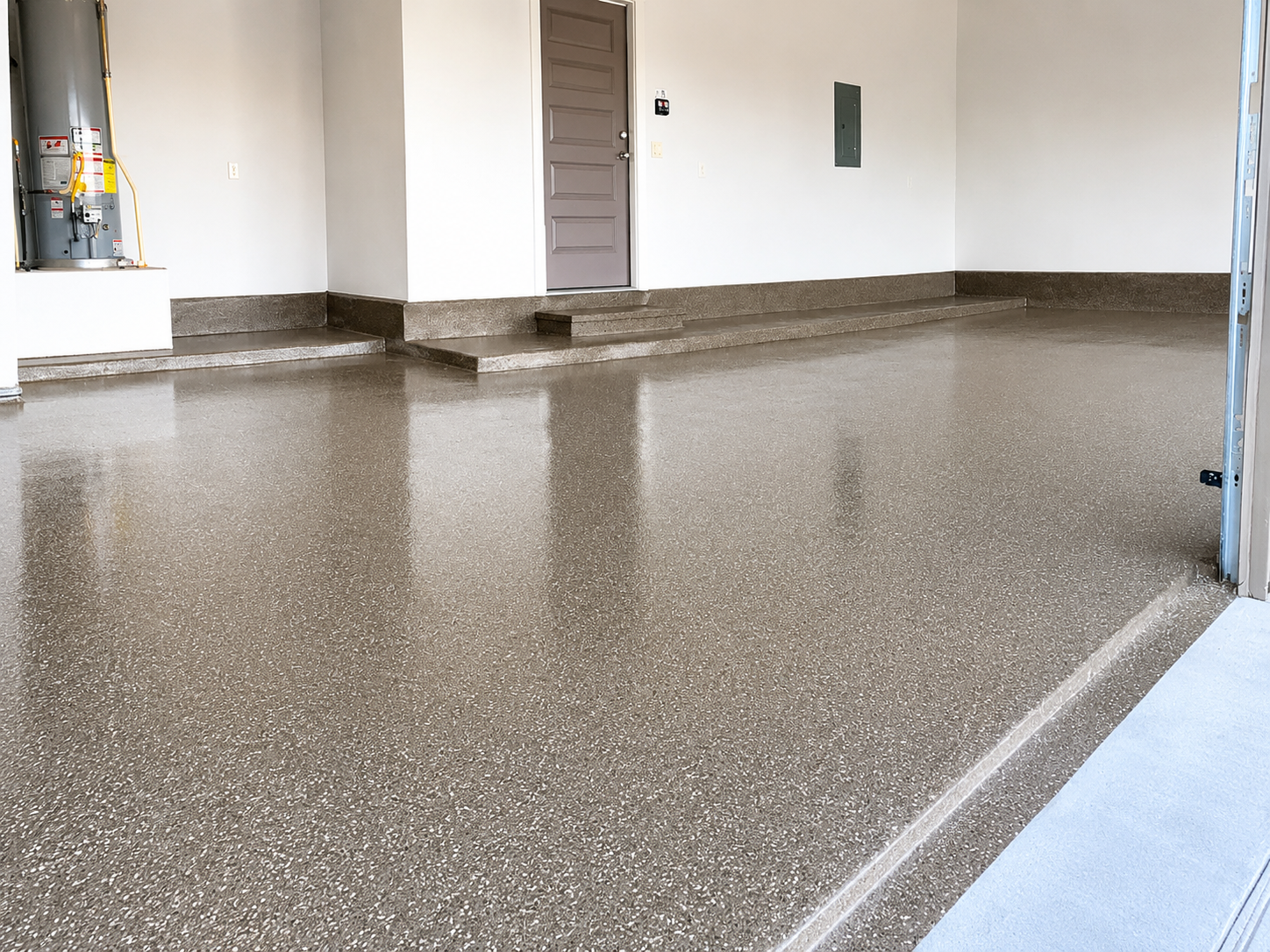Chipped epoxy garage floor, Austin TX