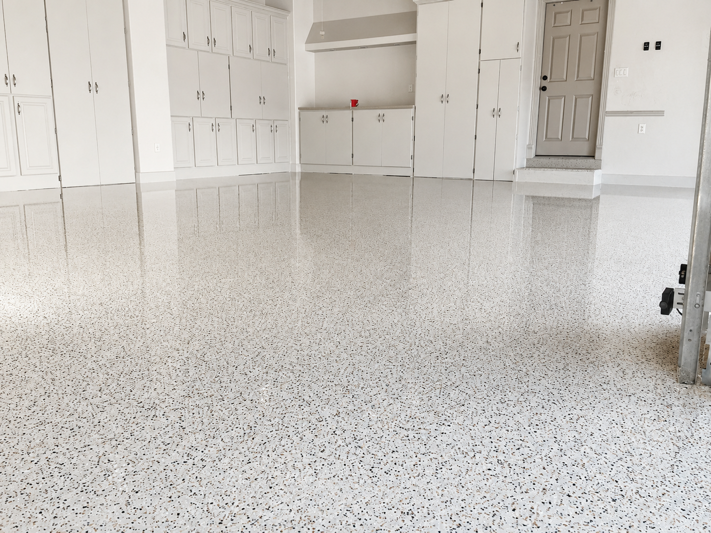 Chipped epoxy garage floor, Austin TX