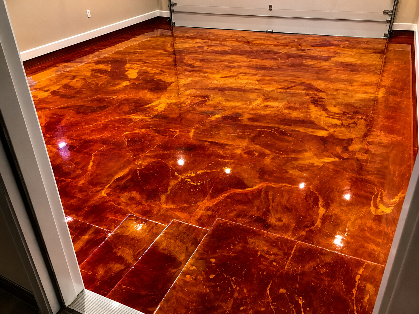 Metallic epoxy floor finish, Austin TX