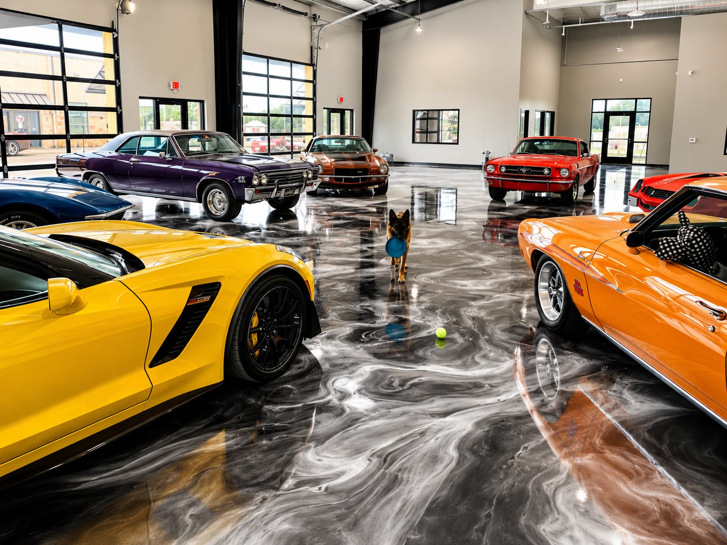 Metallic epoxy floor finish, Austin TX