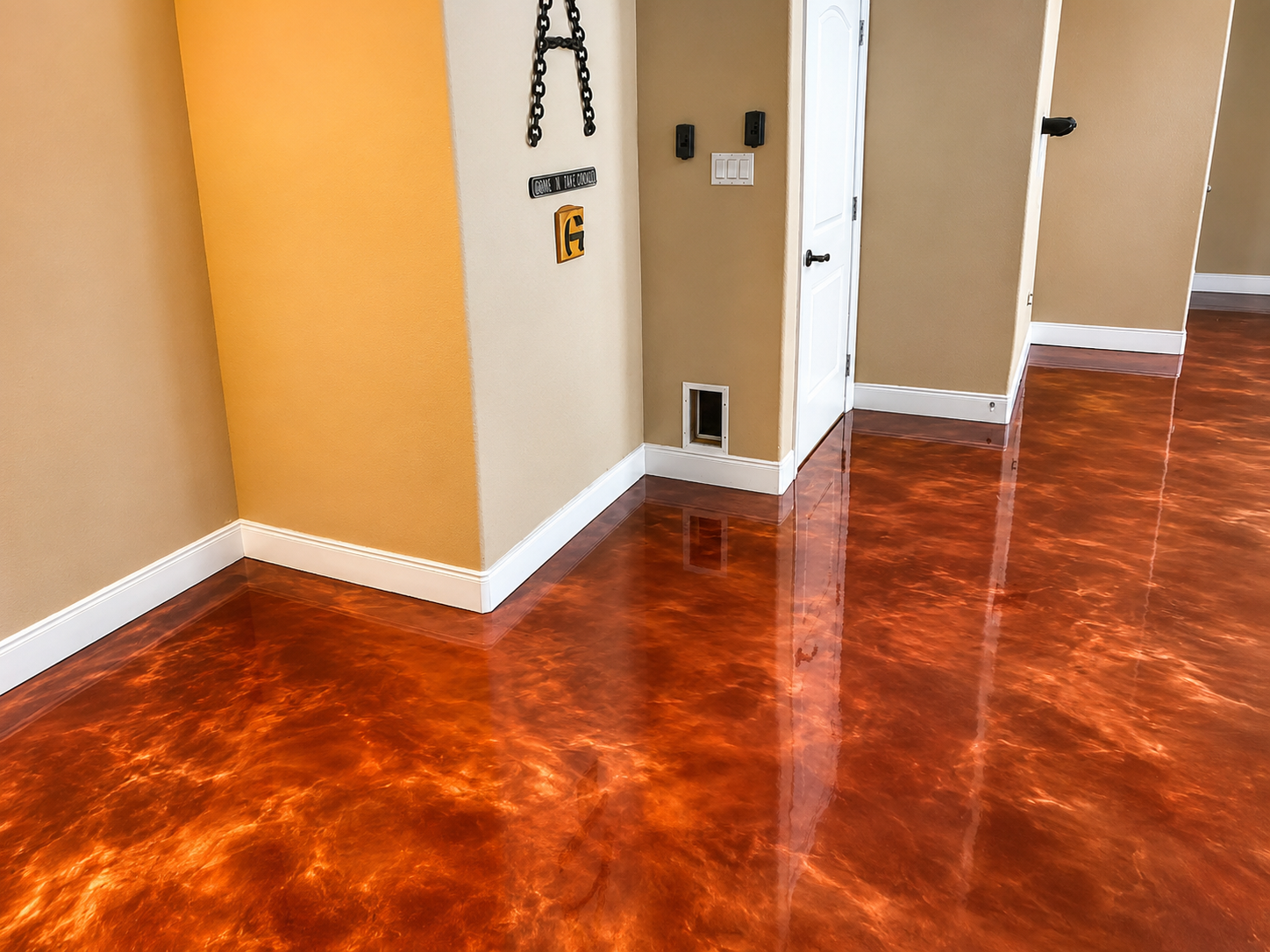 Metallic epoxy floor finish, Austin TX