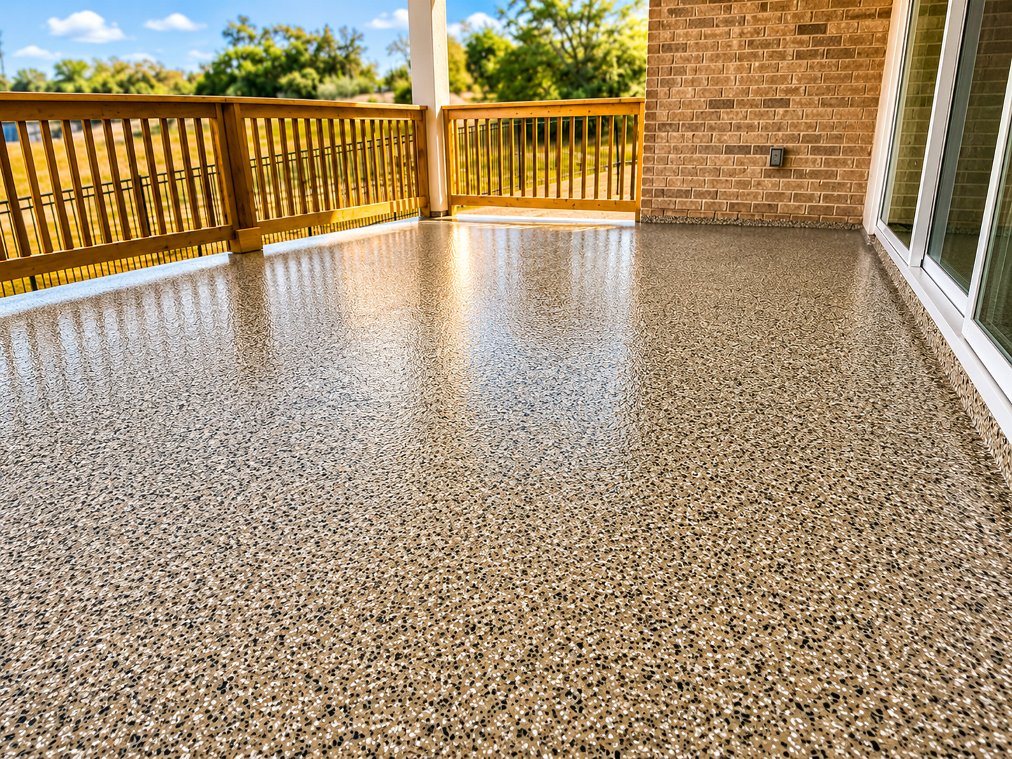 Outdoor patio polyaspartic epoxy coating, Austin TX