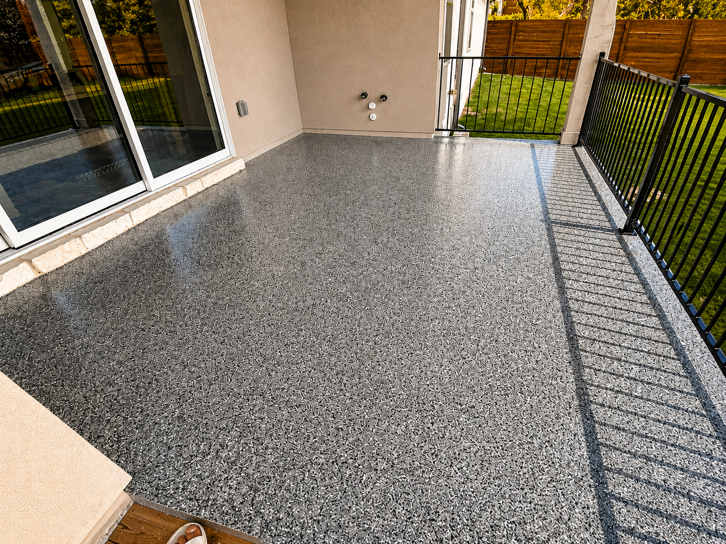 Outdoor patio polyaspartic epoxy coating, Austin TX