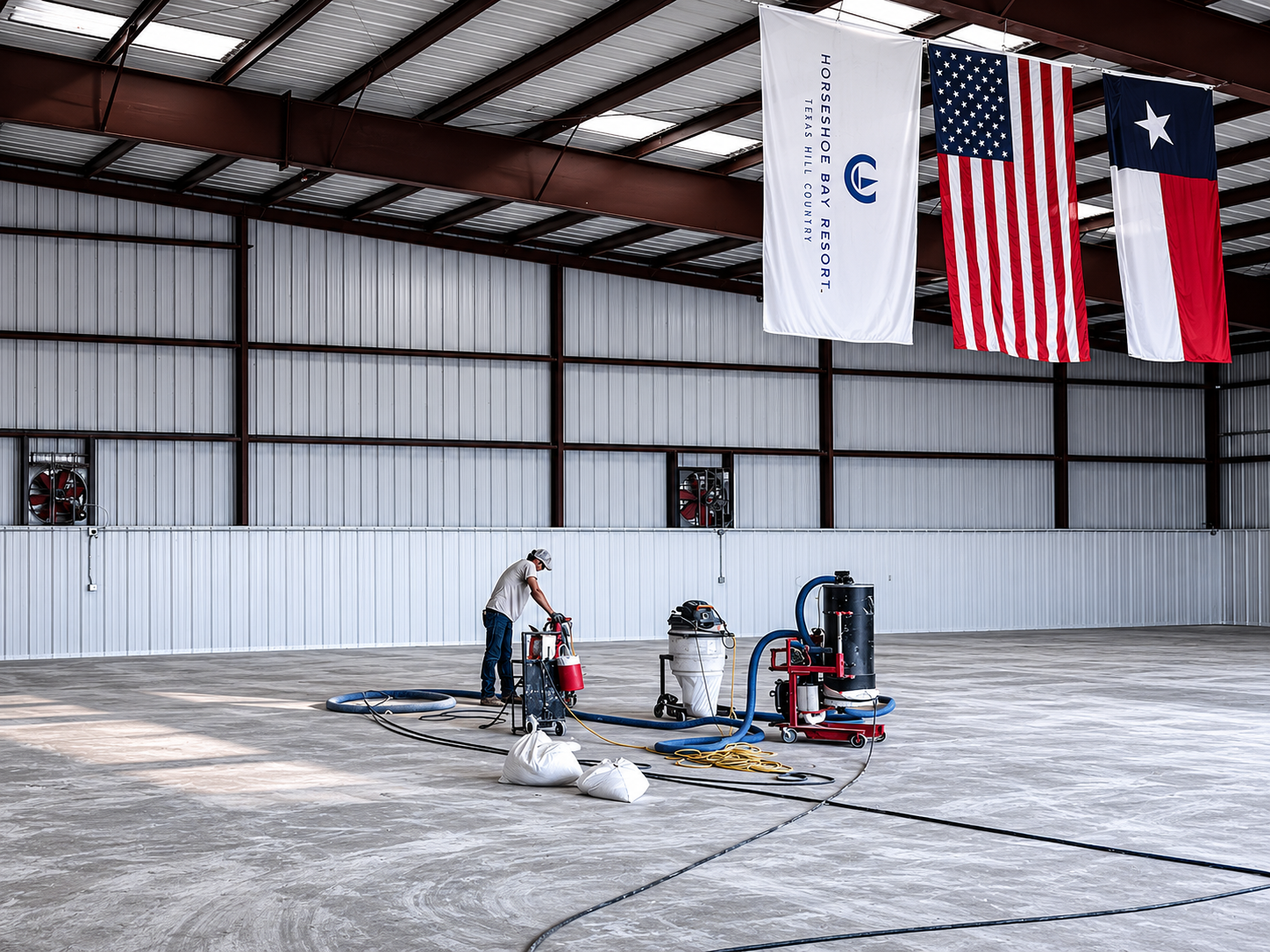 Diamond grinding concrete floor preparation